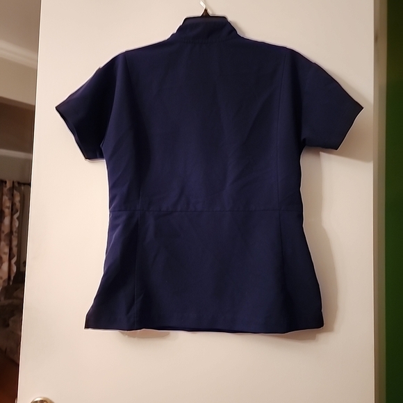 FIGS HENLEY Snap Top Navy Blue Women's  Scrub Top - Picture 4 of 5